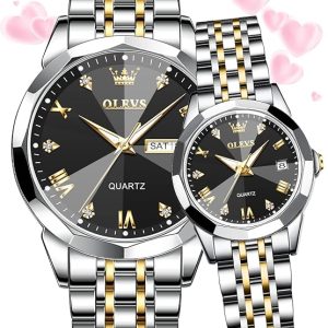 Olevs Couple Watch- Black