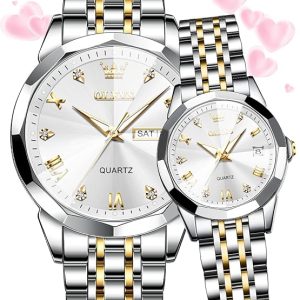Olevs Couple Watch- White